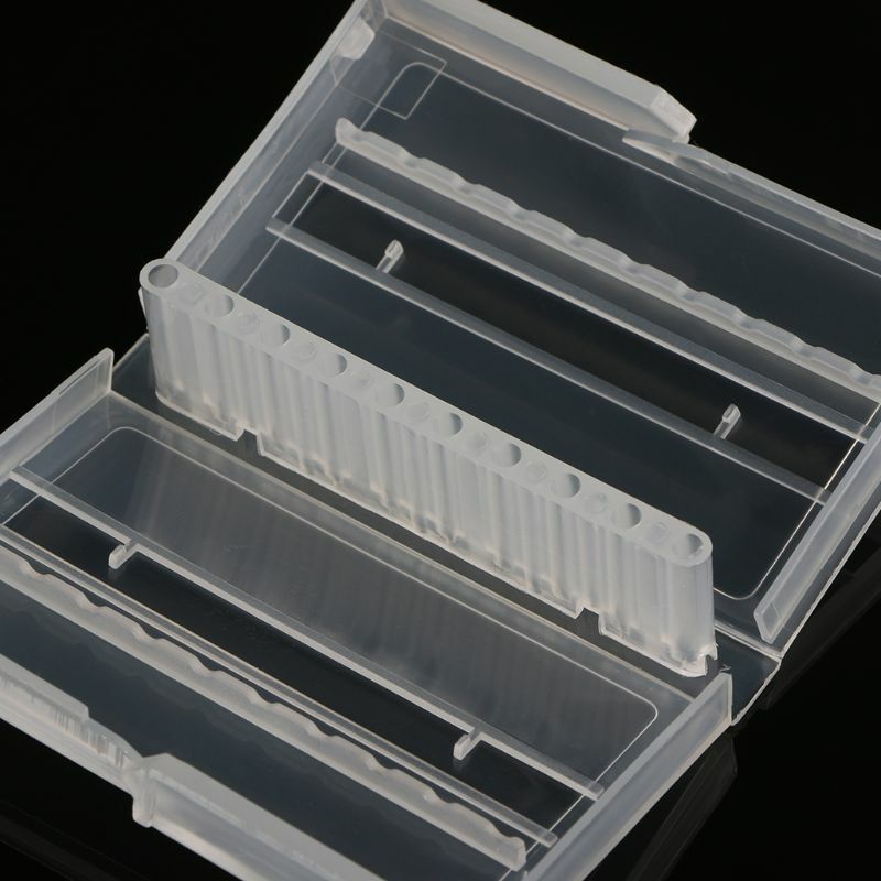 10 Holes Nail Drill Bit Case Plastic Empty Storage Box Milling Cutters Holder