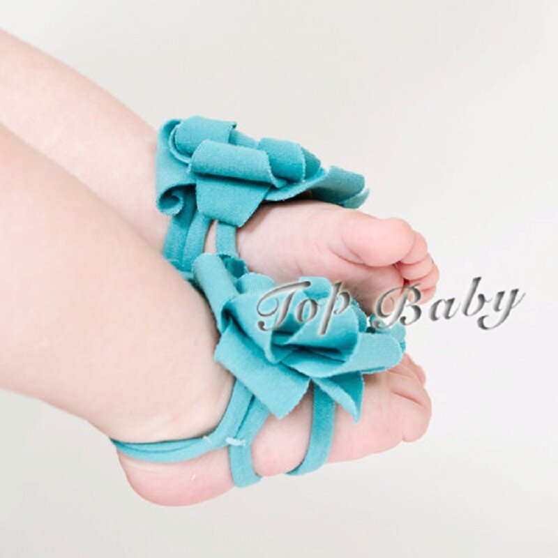 Hooyi Cotton Floral Baby Foot Flower Children Accessories Newborn Shoe Wristband Girls Elastic Hair Bans Sock Slipper F6