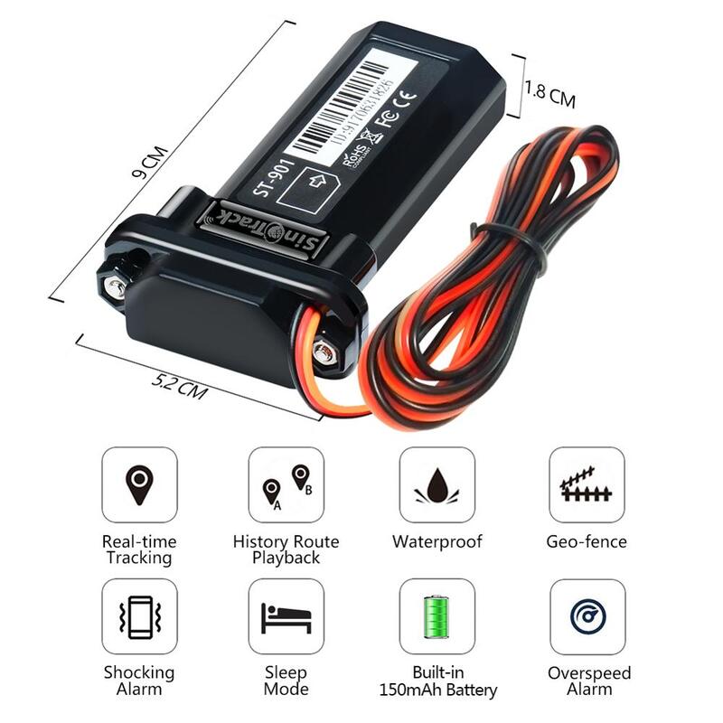 SinoTrack-Mini dispositivo rastreador GPS para coche, dispositivo impermeable con batería integrada, ST-901, 901L, Control remoto, aplicación Web gratuita