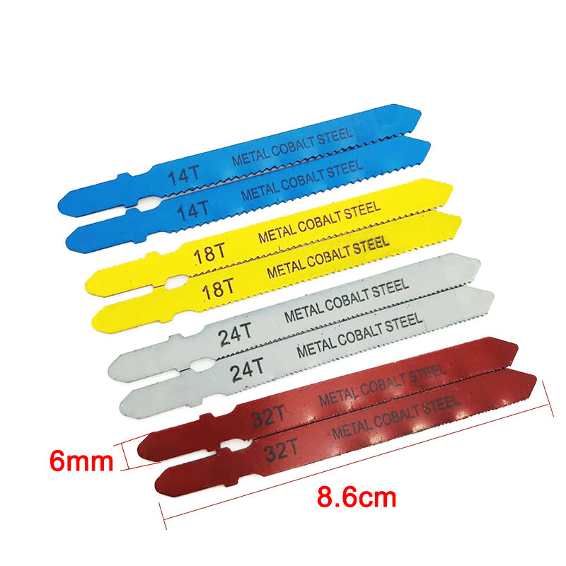 14pcs Assorted T-shank Jigsaw Blade Set Metal Steel Jigsaw Blade Set Fitting For Plastic Woodworking Tools Top Quality