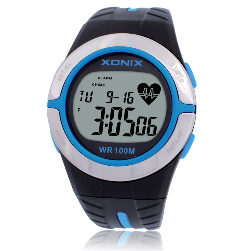 Relojes de pulsera dorados con control del ritmo cardíaco y de las calorías, reloj de pulsera deportivo con alarma de buceo, resistente al agua hasta 100m, para el cuidado de la salud, IMC, Unisex, correr, natación, HRM2