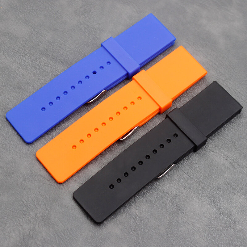 Correa de silicona para hombre 26mm para mujer deportes impermeable reloj de goma natural con accesorios de hebilla