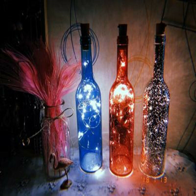 1M 10 المصابيح الطوق النحاس سلك كوركر سلسلة الجنية النبيذ زجاجة أضواء للزجاج الحرفية السنة الجديدة حزب الأحبة الزفاف DIY ديكور