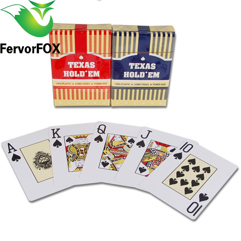 2 set/lote Baccarat Texas Hold'em de cartas de plástico impermeable glaseado Tarjeta de póquer Pokerstar juego 2,48*3,46 pulgadas