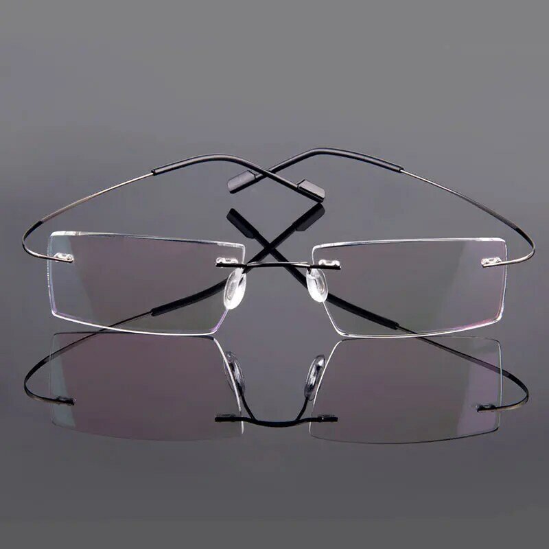 Gmei Optische Mode Randlose Brille Rahmen Speicher Legierung Brillen Rezept Ultraleicht Flexible Rahmen 9 Farben T8089