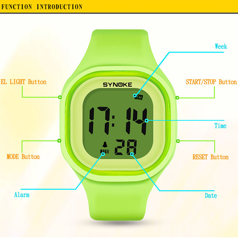 Panars-Silicone LED Light Digital Sport Watch, relógio de pulso infantil, relógio de criança, menina e menino relógios, relógio de pulso infantil