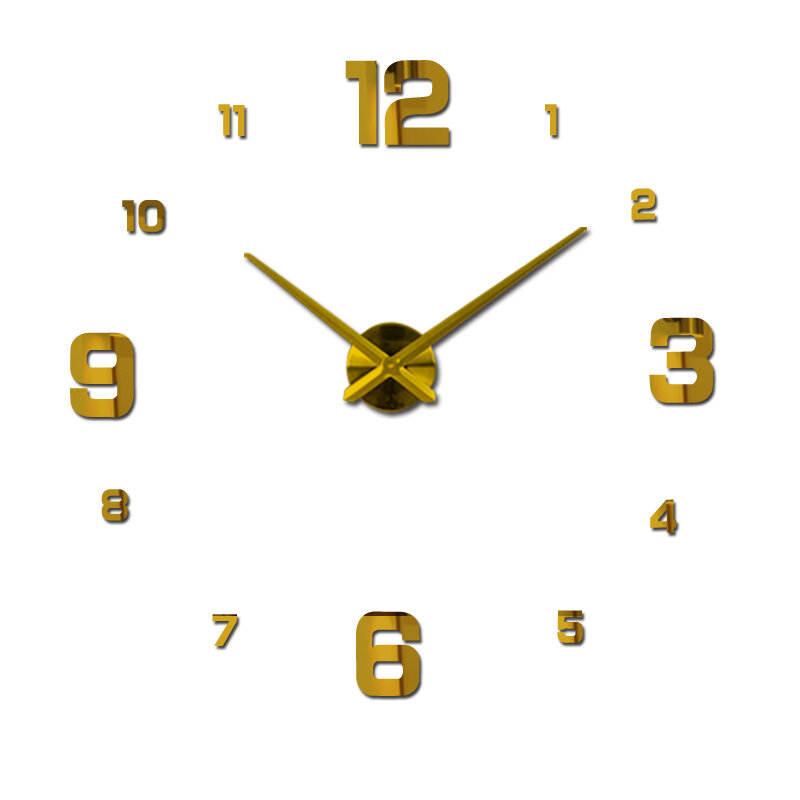 Neue Wanduhr Uhren Uhr Horloge Murale Diy 3d Acryl Spiegel aufkleber Große Hause Quarz Rund Nadel Moderne Kostenloser Versand