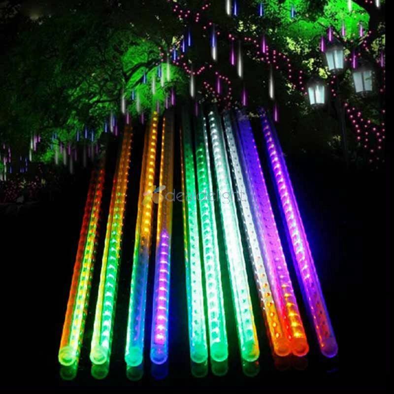 30cm 50cm led chuva de meteoros luz 8 tubos icicle snowfall raindrop festa de casamento decoração de natal + adaptador de energia