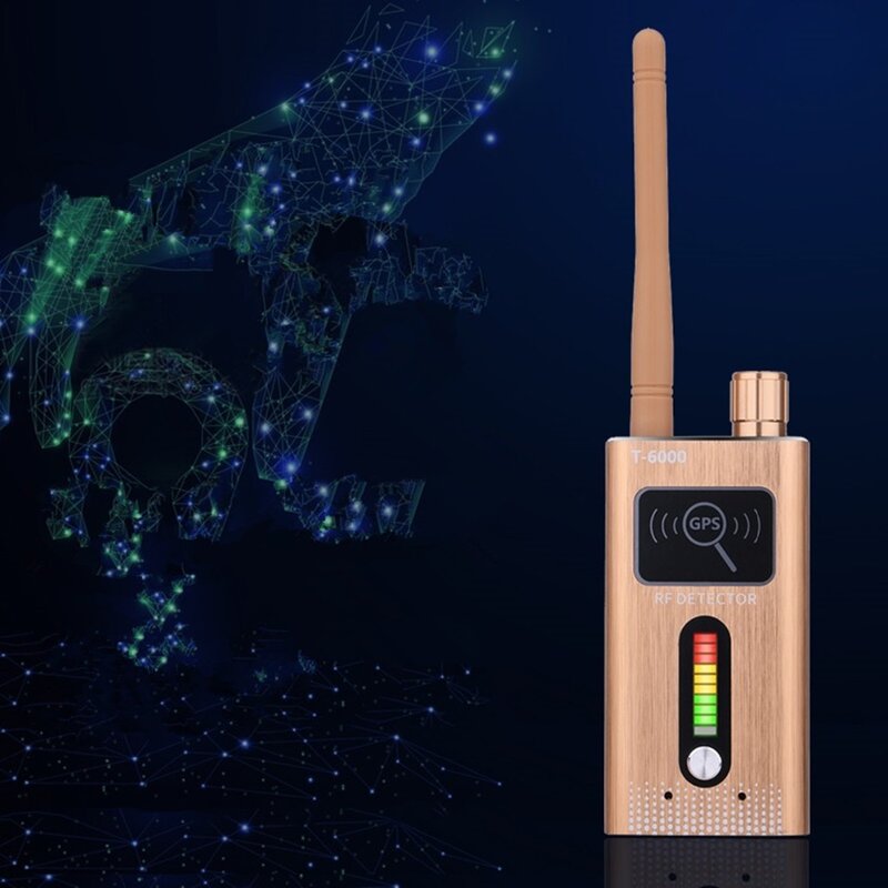Drahtlose Signal Detektor WiFi Bug Kamera Sende Finder Mit GSM & GPS Dual Voice Alarm(Gold)