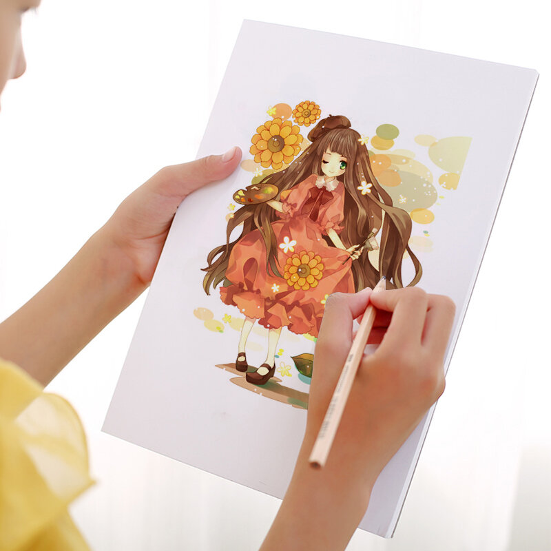 Pintura de Manga dedicada para adultos principiantes para colorear, Arte Fino femenino, boceto en blanco, pintado a mano, papel de escritura de 30 Zhang