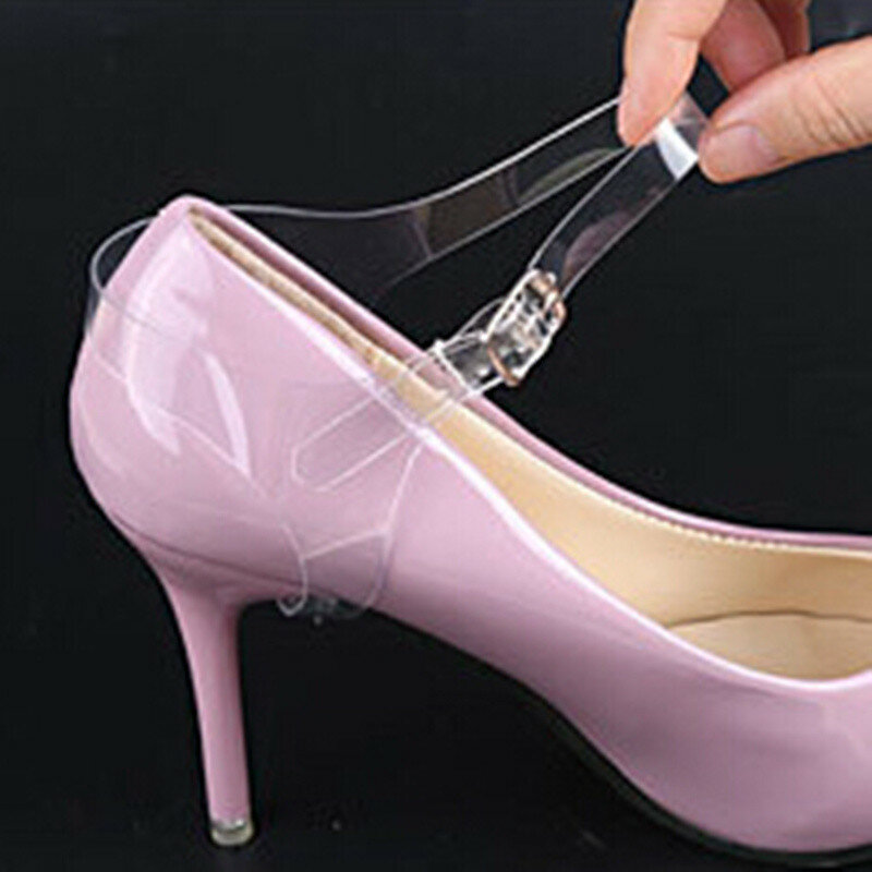 Lacets de chaussures élastiques en plastique pour femmes, sangles à talons hauts, cordes de baskets, mode invisible, sangle anti-lâche, accessoires de chaussures, 1 paire