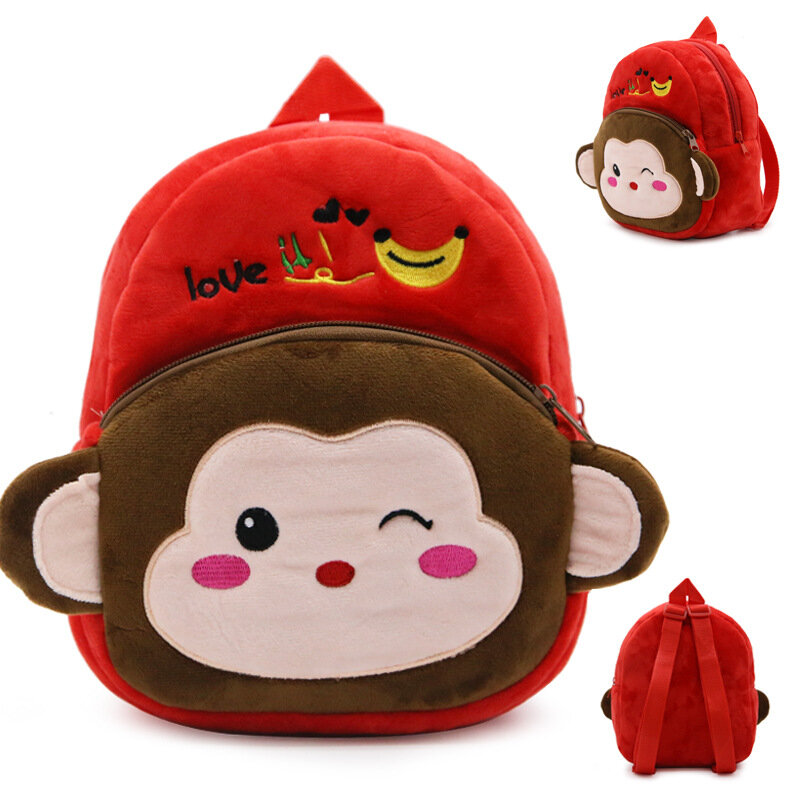 Рюкзак детский, плюшевый, с изображением обезьяны