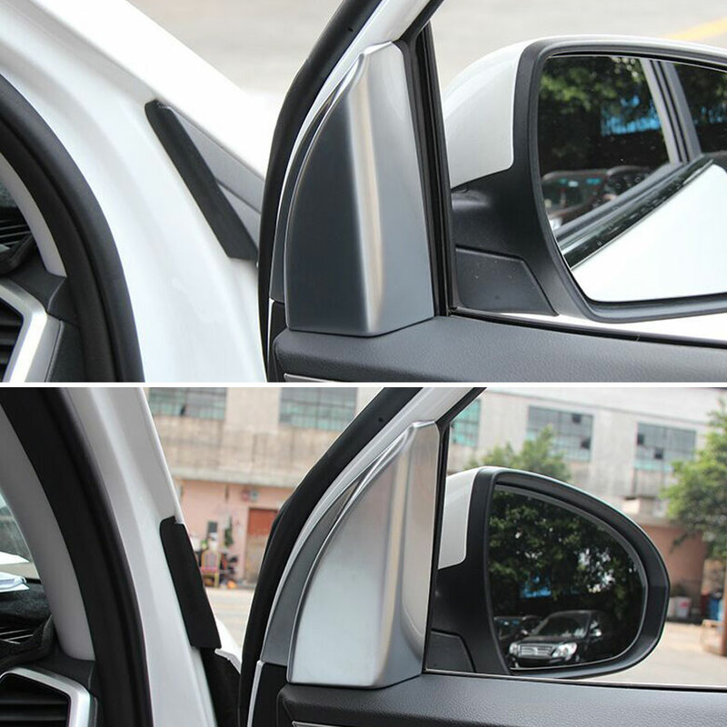 2 pcs/par Car Interior ABS Frente Triângulo Tampa Da Janela Pillar Guarnição Lantejoulas Decoração Fit For Hyundai Tucson 2015 Carro Styling