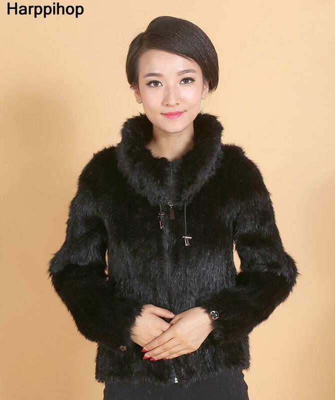 Novo casaco de pele feminino jaqueta de lapela trançada com gola alta