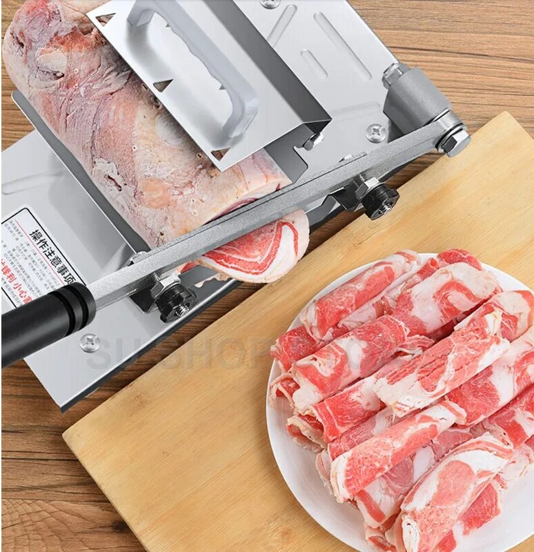 Pengiris Daging Pengiris Irisan Mesin Pemotong Daging Pengiris Otomatis Pengiriman Daging Desktop Mudah Dipotong Daging Sapi Beku dan Daging Kambing