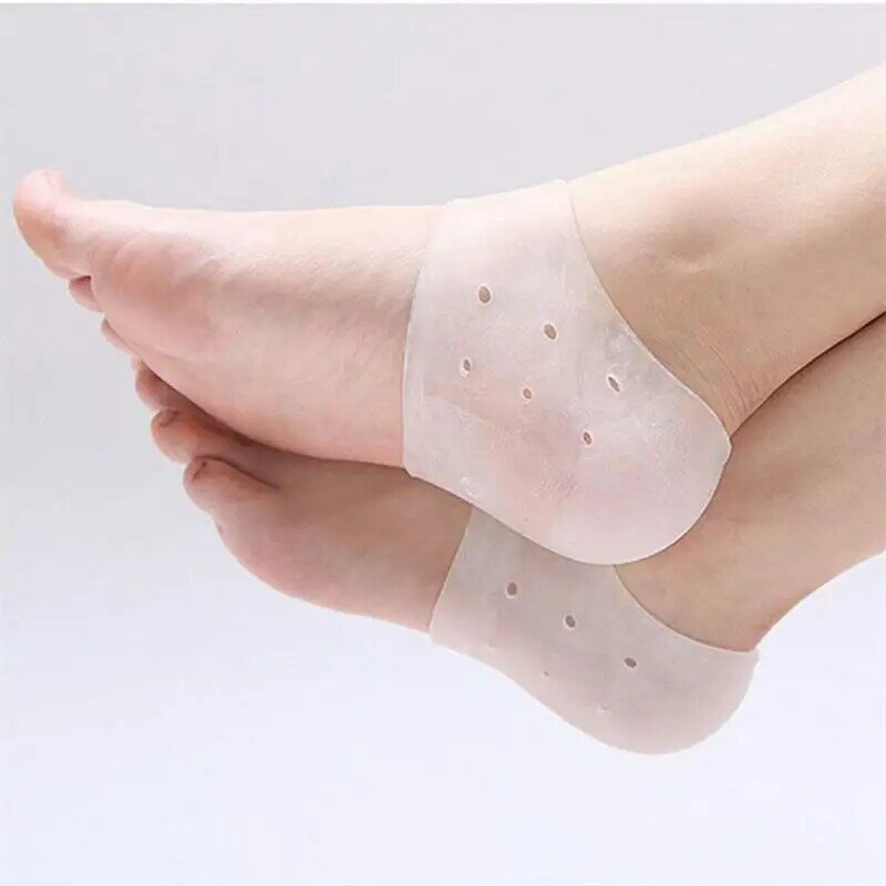 2Piece Highly Resilient Silicone Ankle Pads Backfoot Protective Tool High Heel Shoe Inserts Gel Sleeves Breathable Health Care F