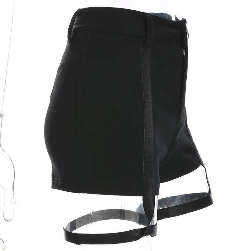 Pantalones cortos negros sexis de cintura alta para Fiesta Club Bodycon para mujer 2018 pantalones cortos de verano para mujer