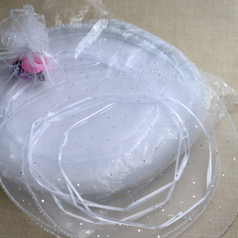 26cm 100pcs Multi Round Gift Bags For Jewelry/wedding/christmas/birthday Yarn Bag With Handles Diy Packaging Gifts Organza Bags