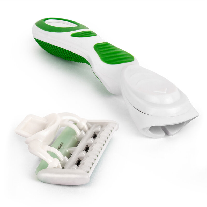 QShave-cuchilla de afeitar personalizada para mujer, hoja de afeitar de serie verde, X5, USA, 4/8/16 cartuchos