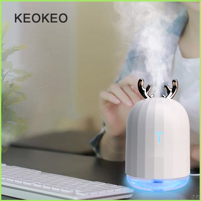 Keokeo 300 ml 휴대용 가습기 usb 아로마 에센셜 오일 디퓨저 가정용 가습기 아로마 디퓨저 7 색 변경