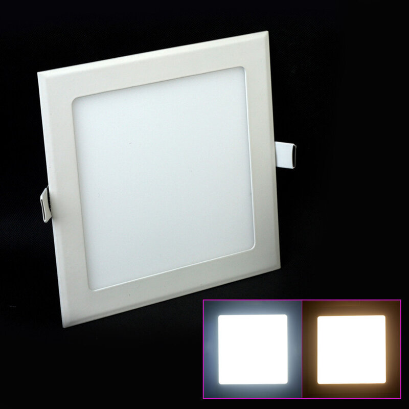 Painel de luz de led fino, de alta qualidade, 3w, 9w, 12w, 18w, branco quente e frio, quadrado, embutido, para teto, iluminação interna