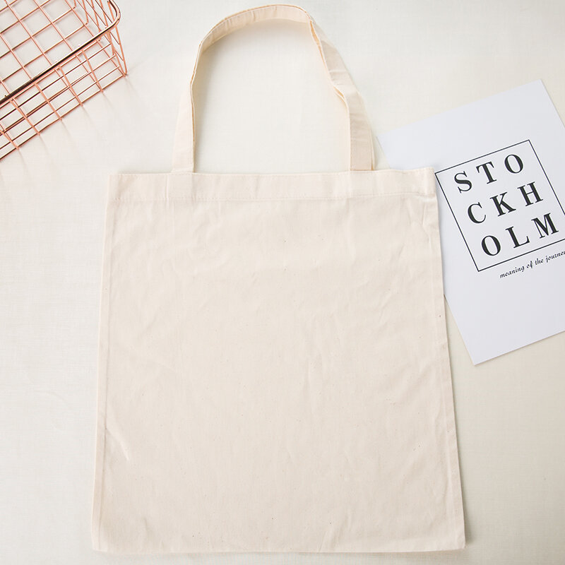 Reusable Cotton Women Men Travel Shopper Tote Storage Shopping Bag Fabric Canvas Cloth Beach Handbags Printed
