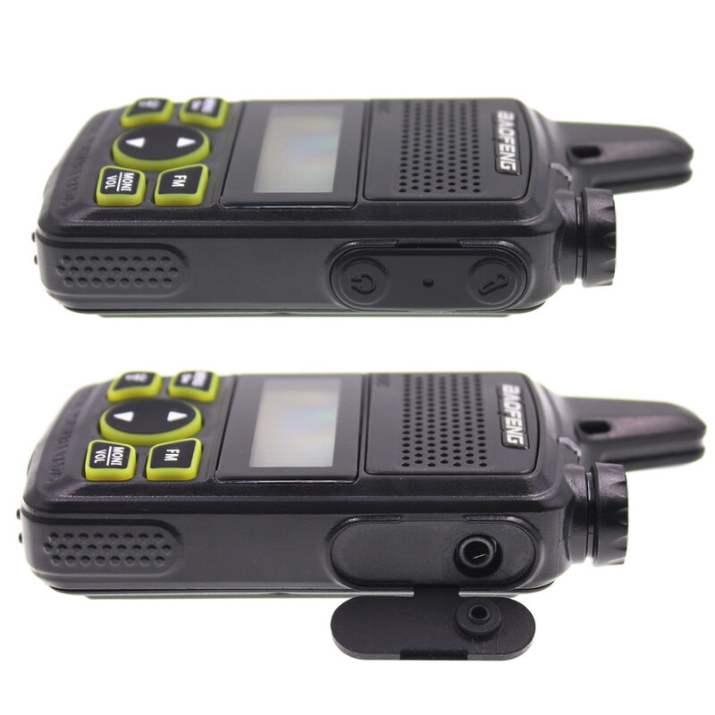 Baofeng BF-T1 Mini portabel, 2 buah Radio dua arah BFT1 UHF 400-470MHz 20CH Ham FM penerima Walkie Talkie dengan Earpiece