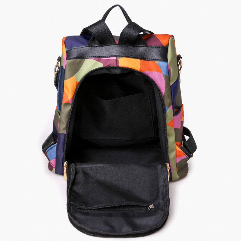 High Quality Waterproof Oxford Women Backpack Fashion Colored circles Anti-theft Women Backpacks Ladies Large Capacity Backpack