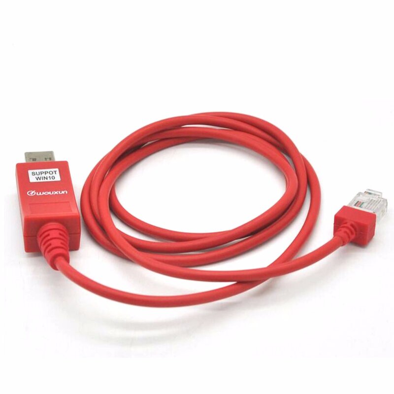 Wouxun KG-UV920P KG-UV950P كابل برجمة الكمبيوتر ، الأحمر 8 دبوس USB كابل برجمة وبرامج CD