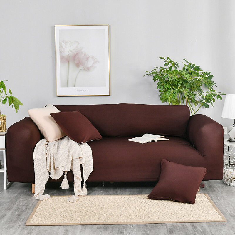 Capa de sofá de cor sólida e spandex, capas para sofá e poltrona em spandex com elástico moderno para sala de estar europa em sofá
