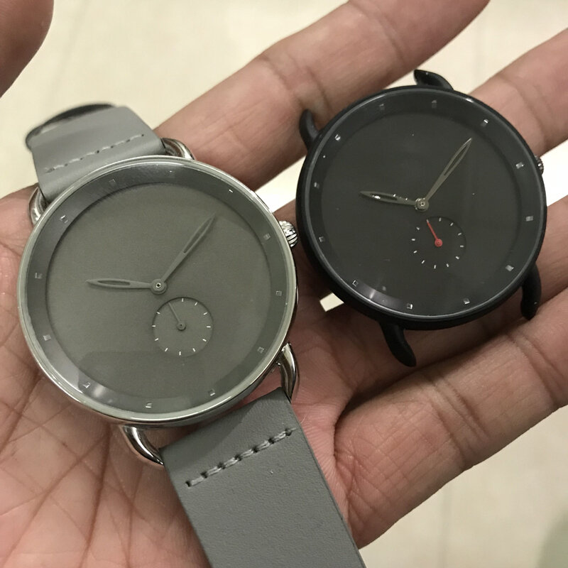 CL039-Reloj de pulsera de cuero genuino para Hombre, personalizado, de negocios, con logotipo, 2019
