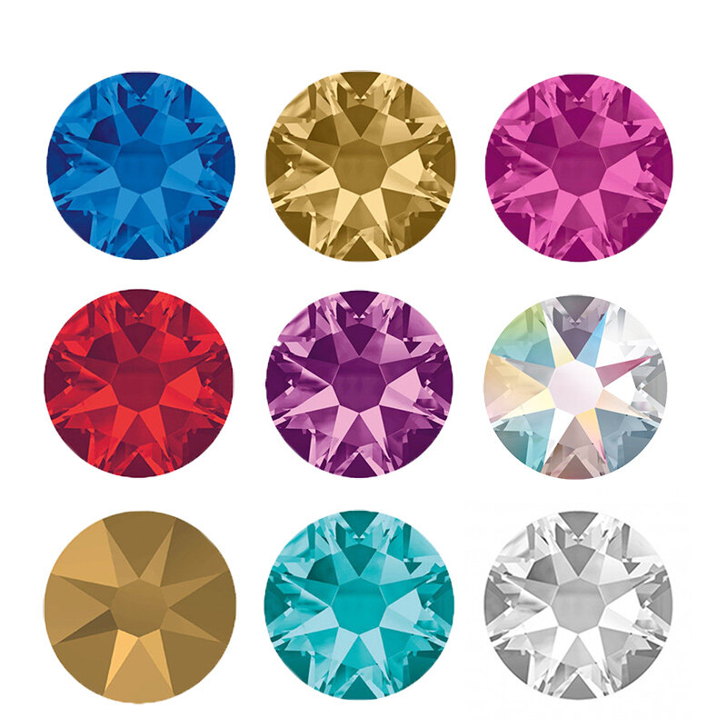 YANRUO-diamantes de imitación adhesivos para ropa, piedras decorativas de fijación en caliente, SS10-SS40, todos los colores, 2088HF