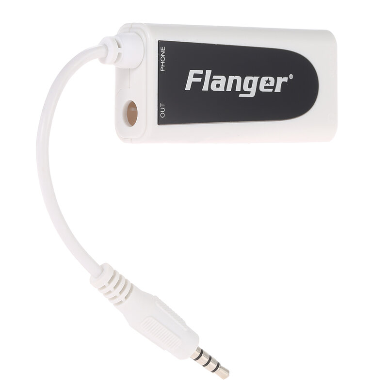 Flanger Fc-21Music Converterอะแดปเตอร์ขนาดเล็กและประณีตสีขาวกีต้าร์เบสสำหรับAndroid Apple iPhone iPad IPod Touchคุณภาพสูง