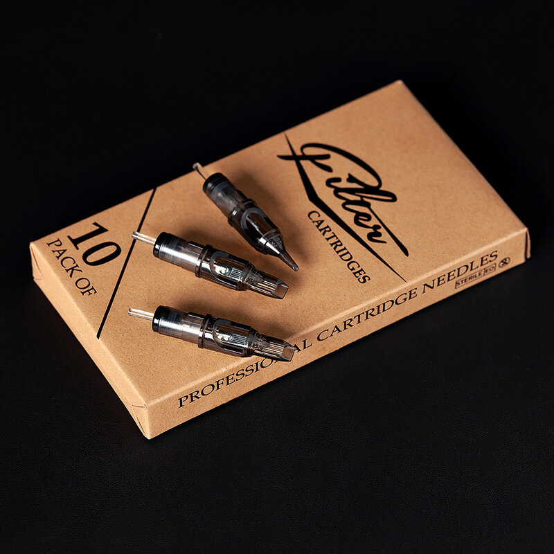 Cartucho de filtro Original para máquina de tatuaje, agujas curvadas Magnum, redondas, #12, 0,35mm, #10, 0,30mm, 10 Uds./lote