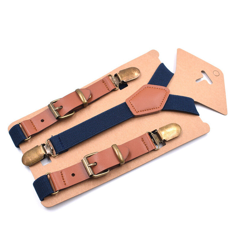 Leather Girl's Suspenders Woman's Braces Strong 3Clips Trousers Student Suspensorio Elastic Strap size 2.0*115cm 9 Colors