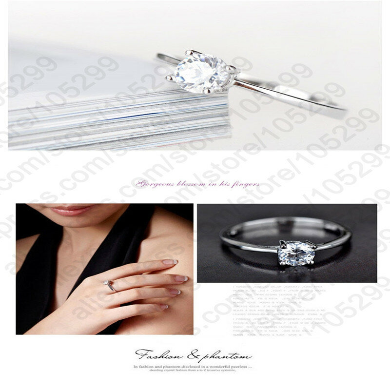 Anéis de prata esterlina 925 para mulheres, grandes promoções, faixa de casamento com cristais, presentes para o casamento