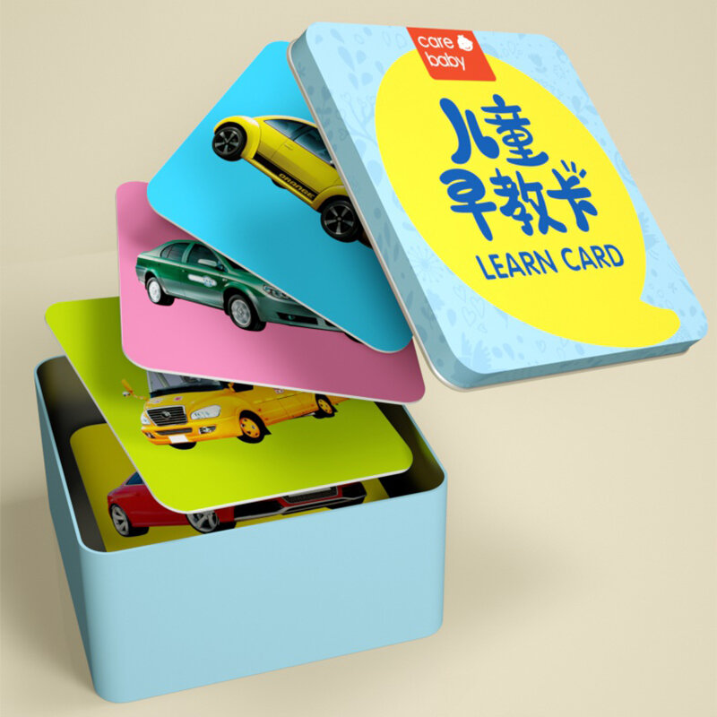 44 PCS/Kotak Baru Pendidikan Awal Bayi Prasekolah Belajar Kartu Karakter Cina Kartu dengan Gambar/Alat Transportasi/Bahasa Inggris