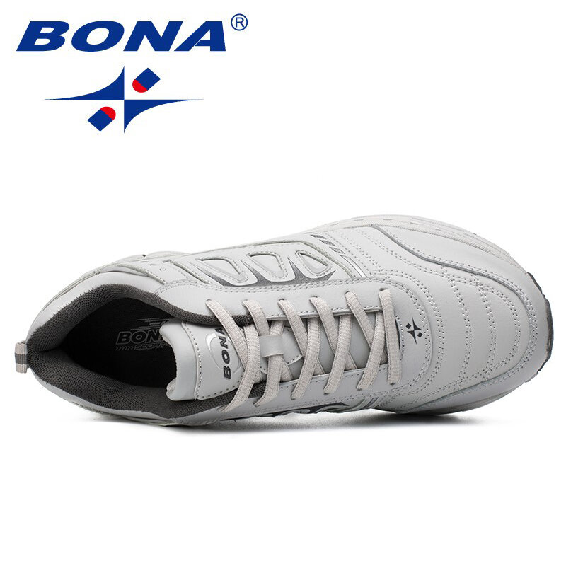 BONA สไตล์ใหม่ผู้ชายรองเท้าวิ่งกลางแจ้งเดินป่ารองเท้าผ้าใบ Lace Up รองเท้ากีฬารองเท้านุ่มสบายนุ่มจัดส่งฟรี