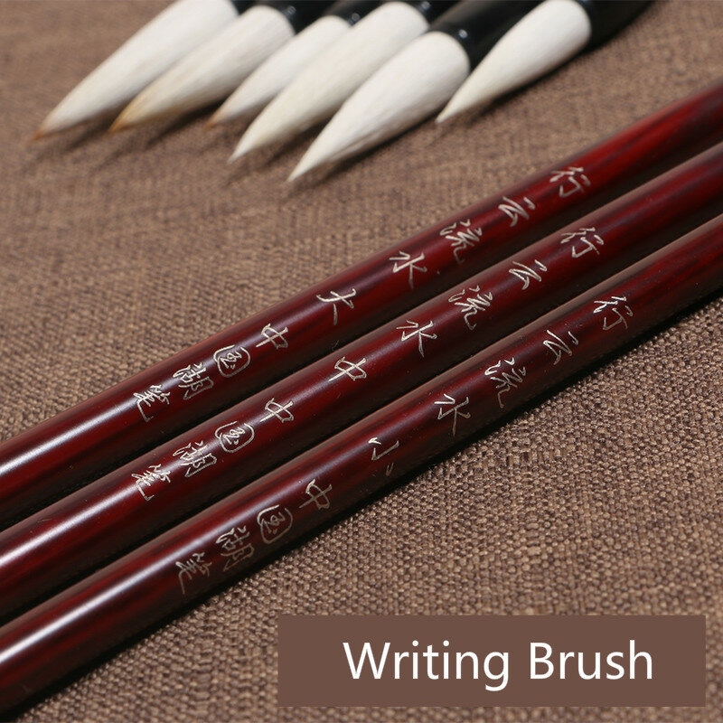 Pincéis de caligrafia chinesa, conjunto de caneta pincel de escrever de cabelo lanudo, pincel tradicional chinês para pintura de paisagem