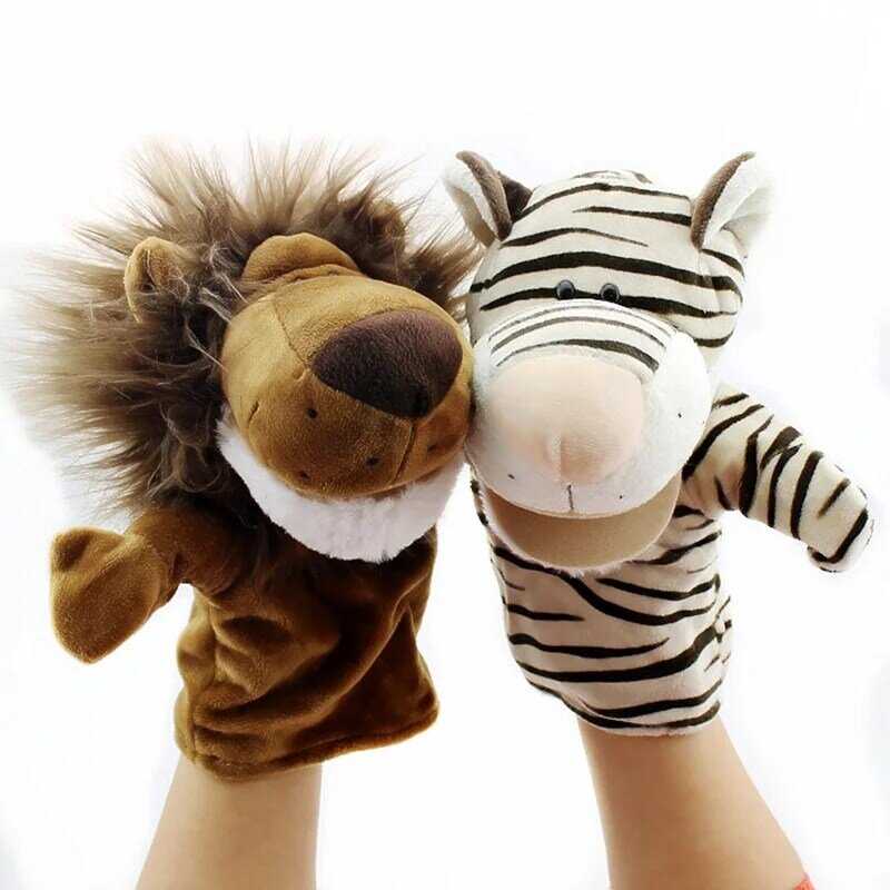 Cute furry Kids Cartoon animal  Hand Puppets Chic Designs Learning Aid Toys Dolls parent-child toys Free shipping