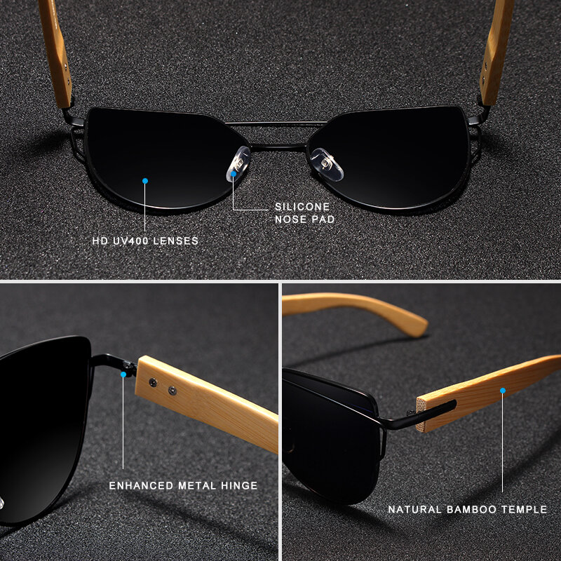 Солнцезащитные очки KINGSEVEN с бамбуковыми дужками для мужчин и женщин, деревянные брендовые дизайнерские очки ручной работы