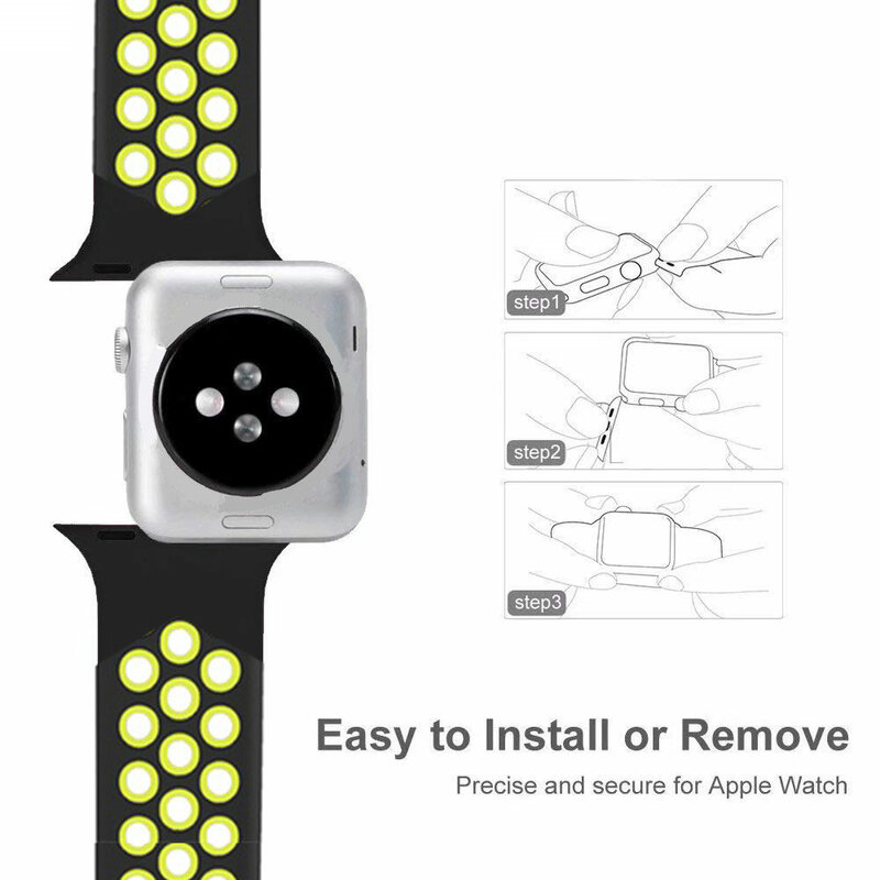 Мягкий силиконовый спортивный ремешок для apple watch 38 мм серии 3 4 42 мм ремешок для наручных браслетов для apple watch Series 1 2 ремешка 44 мм 40 мм