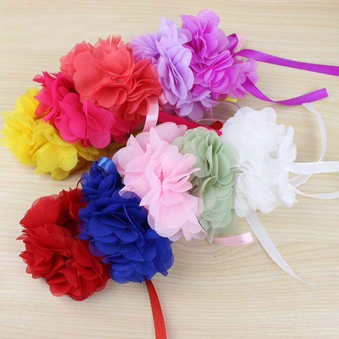 Красный, розовый, синий, фиолетовый, оранжевый, зеленый наручный цветок, Свадебный корсаж, ручной декоративный браслет для подружки невесты