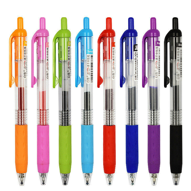 학교 사무 용품에 대한 climemo 볼펜 kawaii 프레스 스타일 0.5mm 여러 가지 빛깔의 젤 펜 귀여운 편지지 쓰기 저장소