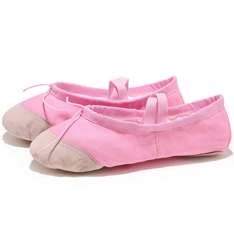 USHINE Professional Red Leather Pink White Black Head Soft Canvas Ballet Dance Shoes For Kids donna Children