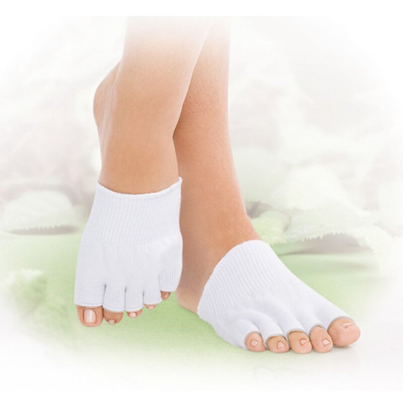 1 par de calcetines del dedo del pie Protector abierto hidratante Gel suave dedo del pie cuidado cómoda recuperación pie Spa compresión pies amortiguador separador