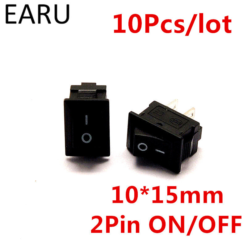 10pcs/lot G130 10*15mm SPST 2PIN ON/OFF Boat Rocker Switch 3A/250V for Auto Car Dash Dashboard Truck RV ATV Home Model KCD1