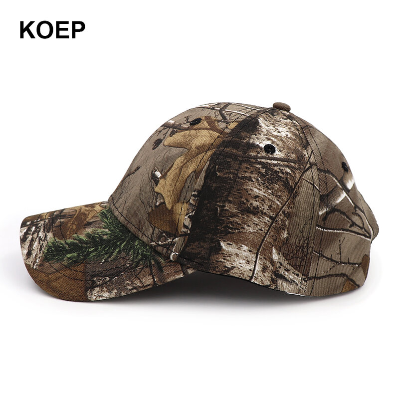 KOEP-gorra de béisbol de camuflaje para hombre, gorro de algodón con estampado de camuflaje, estilo Snapback, ideal para pescar al aire libre en la jungla, novedad