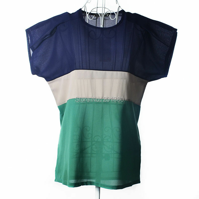 Blusa fina de chifón para mujer, blusa de retazos, talla grande, 2 colores, estilo veraniego