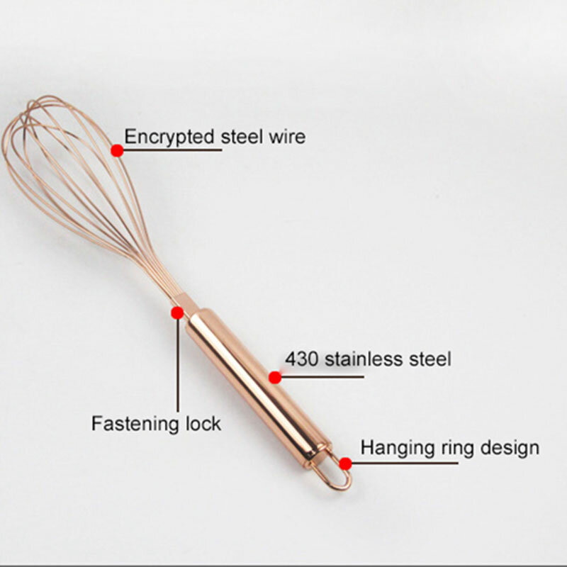 ULKNN Manual Egg Beater Encrypted Steel Wire Fastening Fastener Grip Comfortable Make DIY Baking Salad Dressing Egg Beater